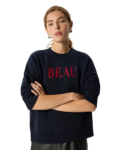 Whistles Women's Beau Cotton Oversized Crewneck Sweatshirt
