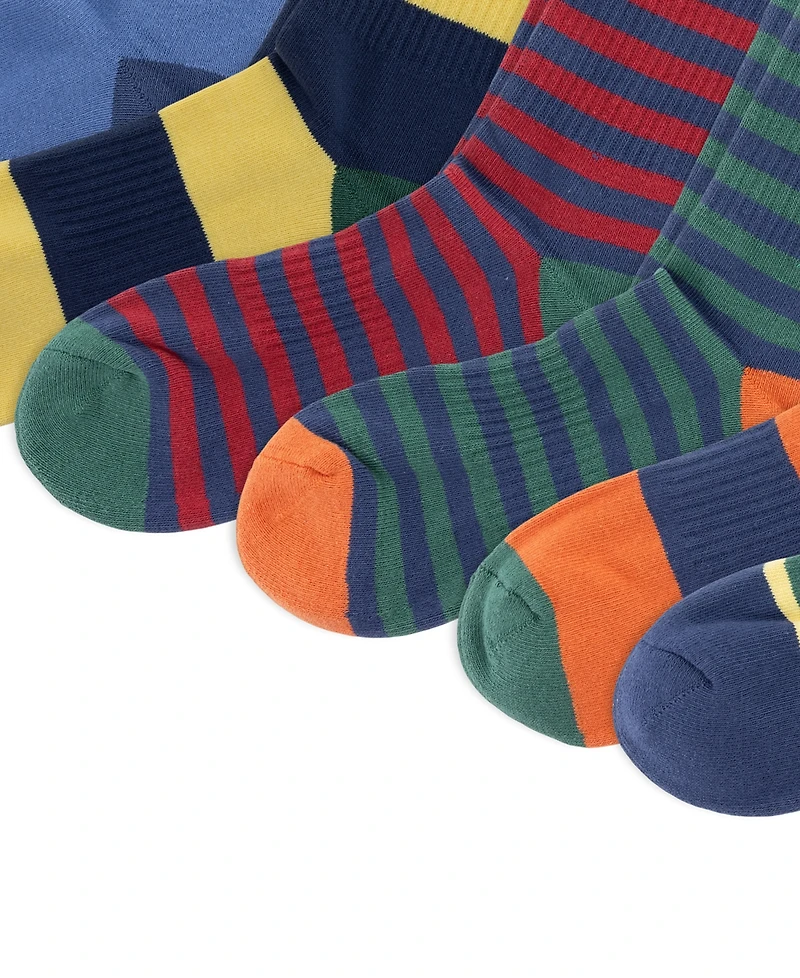 Polo Ralph Lauren Men's Litchfield Bear Ribbed Crew Socks, 6-Pack