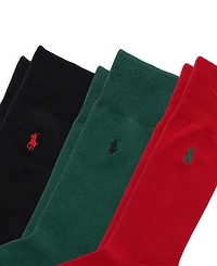 Polo Ralph Lauren Men's Soft Touch Flat Knit Dress Rayon-Blend Socks, 3-Piece Set