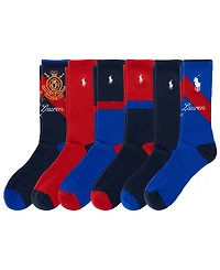 Polo Ralph Lauren Men's Snow Beach Crew Ribbed Socks, 6-Pack