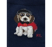 Polo Ralph Lauren Boys' 4-11 Holiday Dog Cotton-Blend Crew Socks, 3-Pack