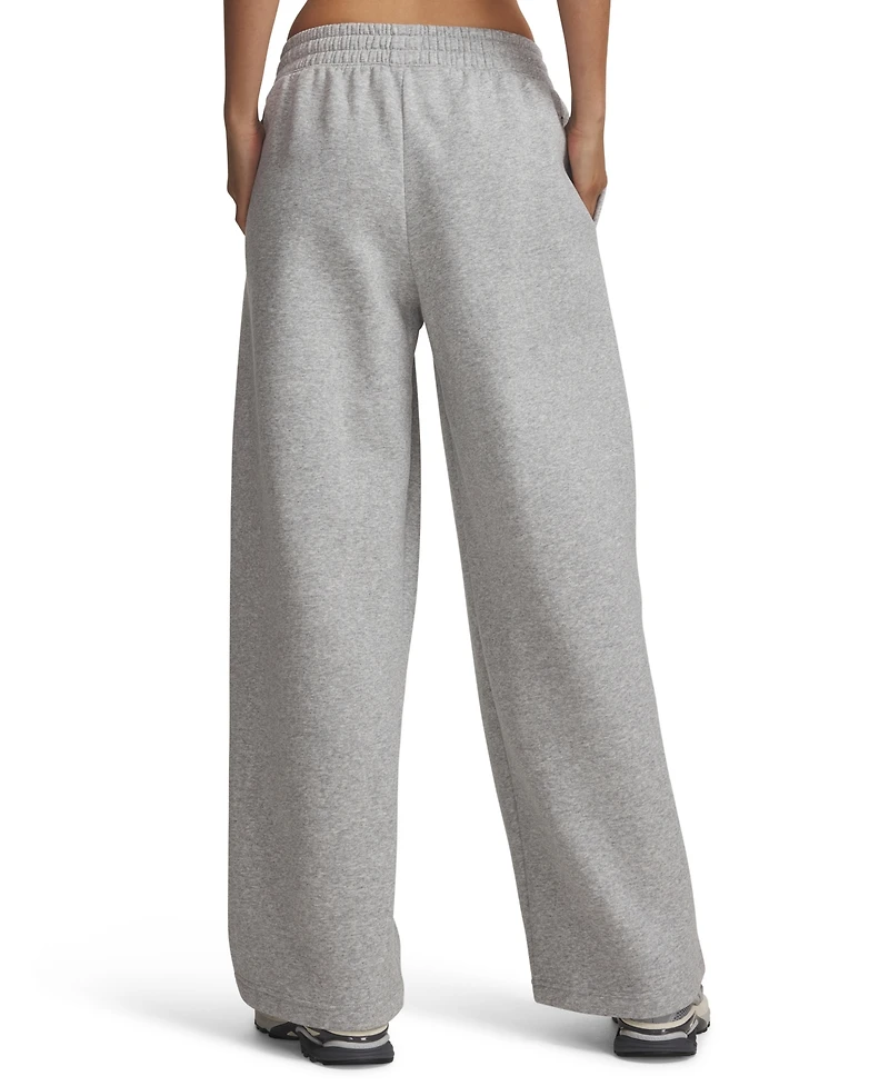 Under Armour Women's Rival Pleated Varsity Wide-Leg Relaxed-Fit Sweatpants