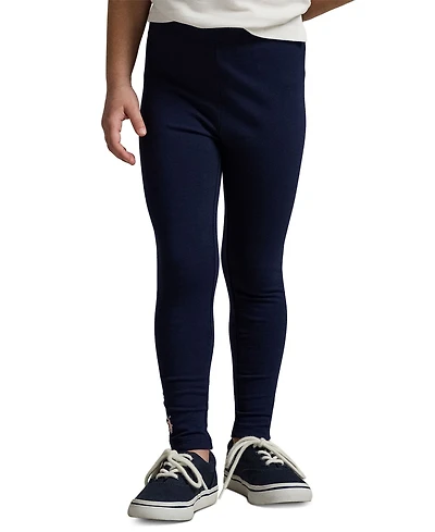 Polo Ralph Lauren Girls 2T-6X Stretch Embroidered Pony Cotton Leggings