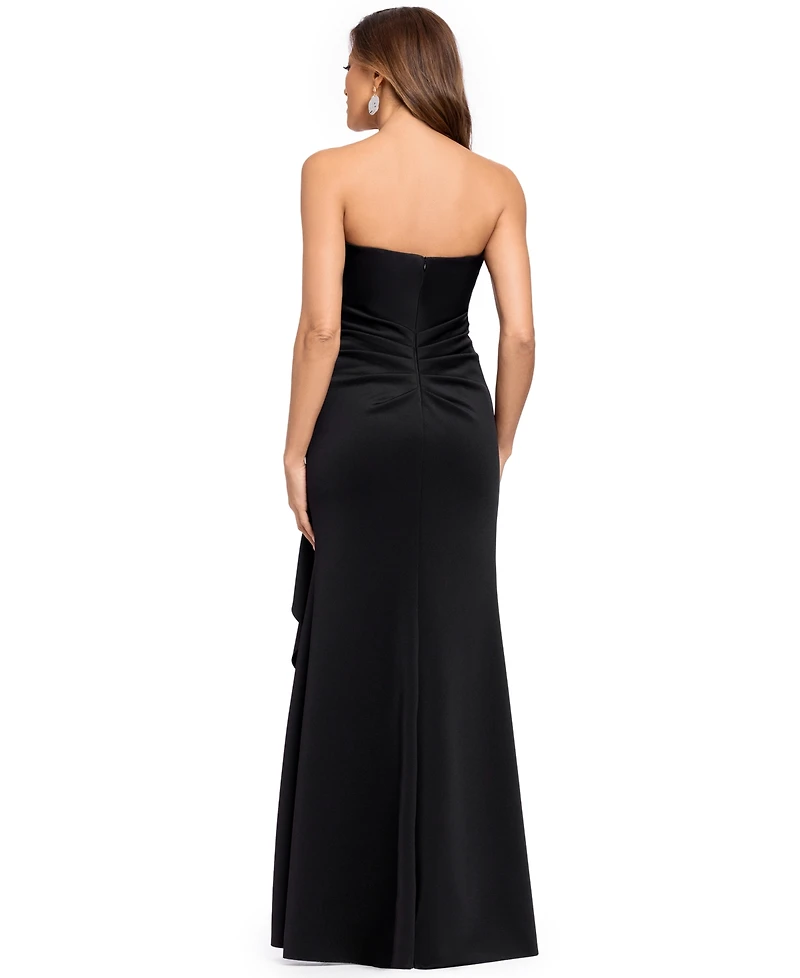 Xscape Women's Strapless Scuba Wedding-Guest Gown