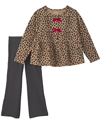 Carter's Toddler Girls' 2T-5T Leopard-Print Long-Sleeve Flare-Leg Top and Pant Set