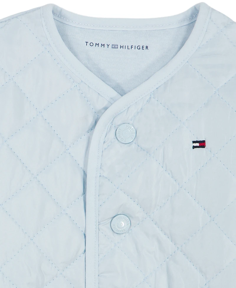 Tommy Hilfiger Baby Boys' Long Sleeve Quilted Jacket, Bodysuit, and Joggers, 3-Piece Set