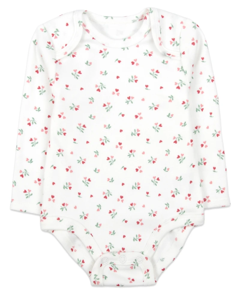 Baby Essentials Girls' Daddy's Girl Crewneck Snap-Closure Long-Sleeve Bodysuits, 3-Piece Set