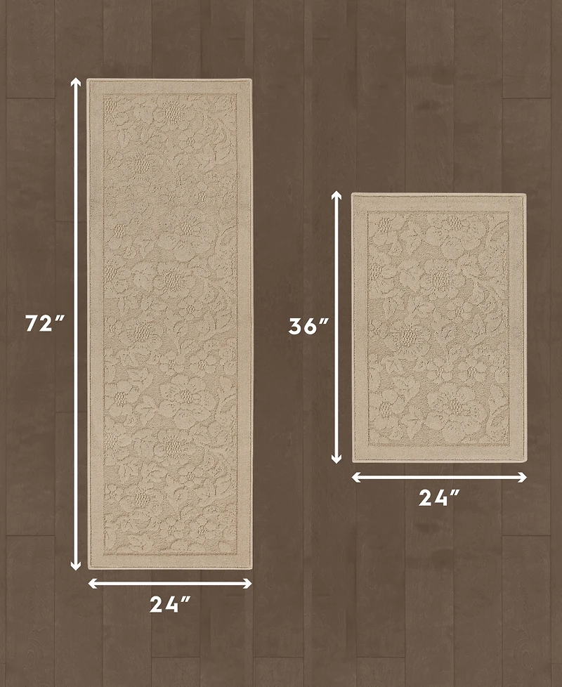 Laura Ashley Hi-Low Tufted Skid-Resistant 2-Piece Rug Set