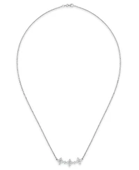 Macy's Lab-Grown Diamond Flower Necklace (1-1/2 ct. t.w.) in 14k White Gold