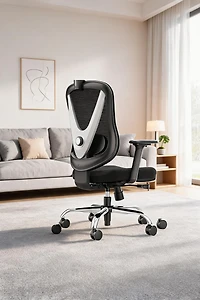 gaomon Ergonomic Y-Frame Office Chair with Lumbar Support, Adjustable Swivel, Padded Seat, Smooth Casters for Home and Living Room Use