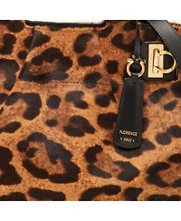 Pre-Owned Salvatore Ferragamo Women's Leopard Print Calf Hair and Leather Satchel