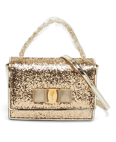 Pre-Owned Salvatore Ferragamo Women's Vara Bow Glitter Top Handle Bag