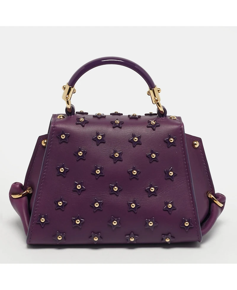 Pre-Owned Salvatore Ferragamo Women's Sofia Mini Star Embellished Leather Top Handle Bag