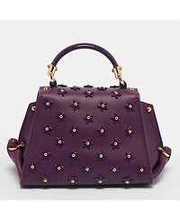 Pre-Owned Salvatore Ferragamo Women's Sofia Mini Star Embellished Leather Top Handle Bag