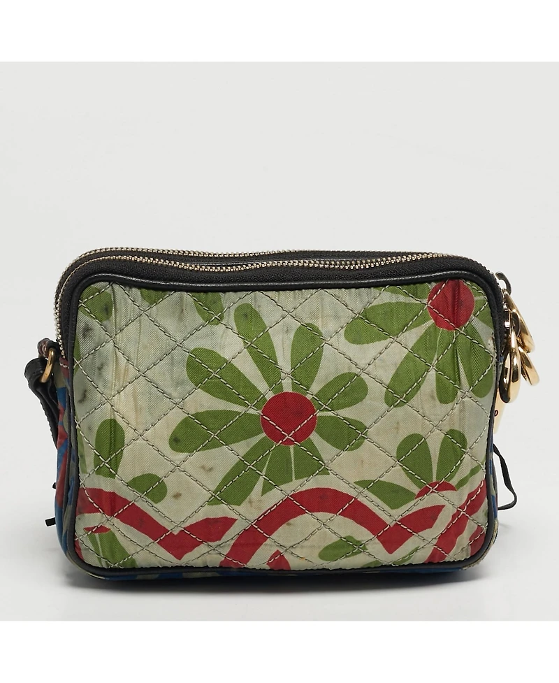 Pre-Owned Dolce & Gabbana Women's Lily Glam Quilted Floral Crossbody Bag