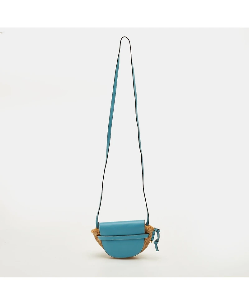 Pre-Owned Loewe Women's Gate Mini Raffia and Leather Shoulder Bag