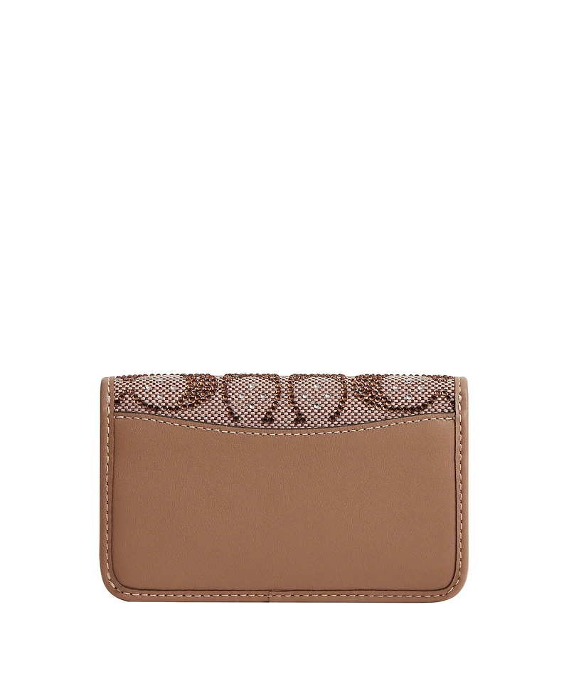 Coach Women's Crystal Signature Jacquard Essential Slim Card Case