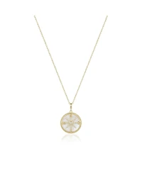 The Lovery Mother of Pearl Compass Necklace 14K Gold-Plated Sterling Silver