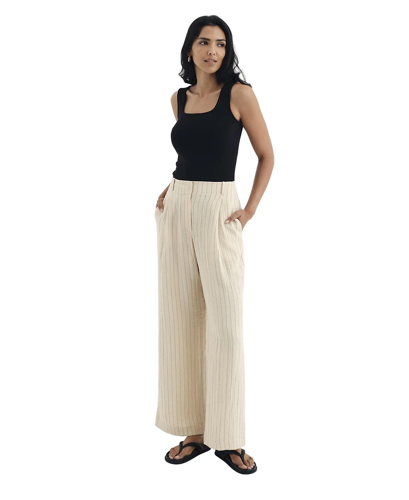 Finery London Women's Mara High-Waist Wide-Leg Trousers