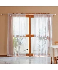 Slickblue 2 Panel Sheer Window Curtains with Dual Rod Pocket, Polyester Drapes for Home Decor