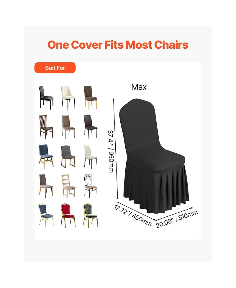 Sugift Set of 30 Flat Front Stretch Chair Covers for Banquet Dining and Reception Chairs