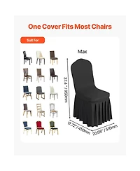 Sugift Set of 30 Flat Front Stretch Chair Covers for Banquet Dining and Reception Chairs