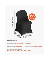 Sugift 150 Piece Bulk Stretch Spandex Chair Cover Set for Large Banquet and Event Venues