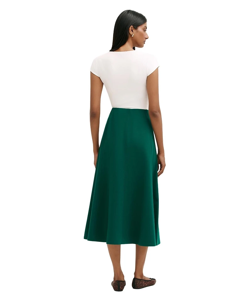 Finery London Women's Mae High-Waisted A-Line Midi Skirt