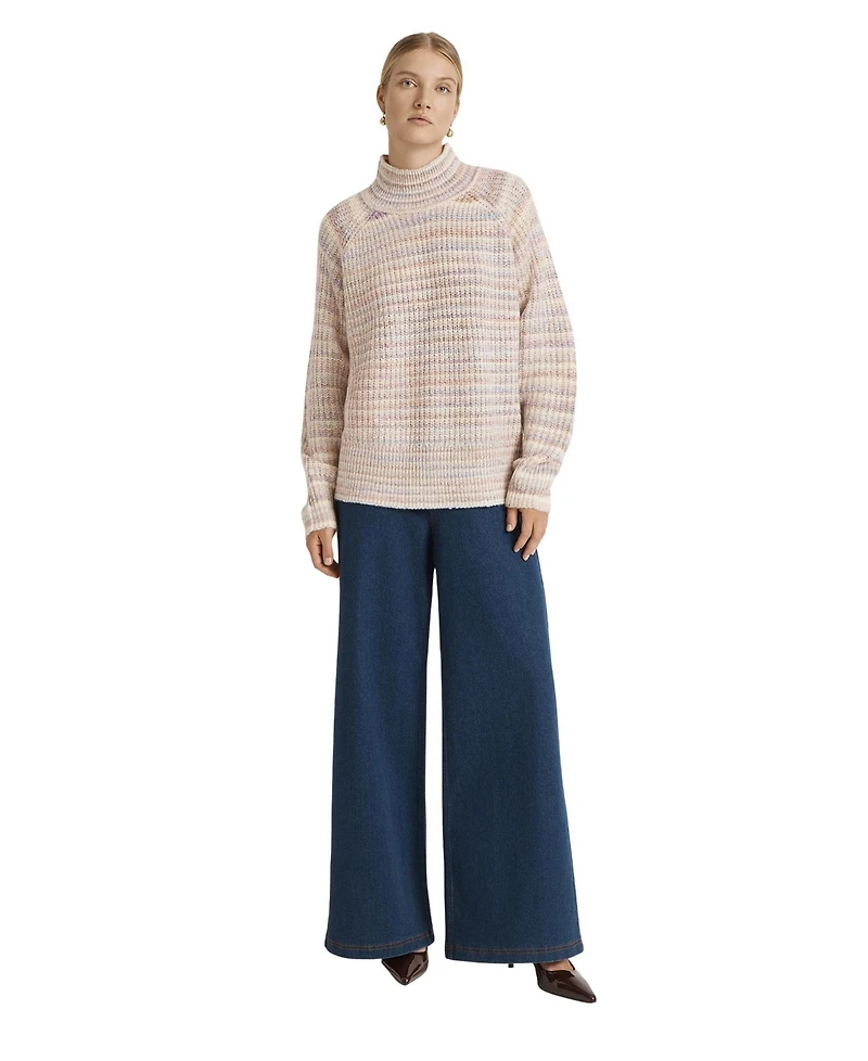 Finery London Women's Helen Long-Sleeve Striped Funnel Neck Sweater