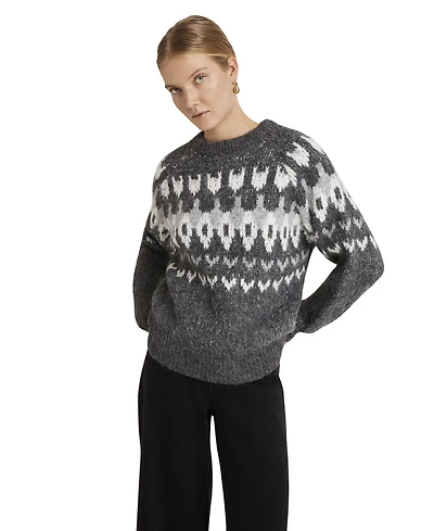 Finery London Women's Belinda Fair Isle Long-Sleeve Round Neck Sweater