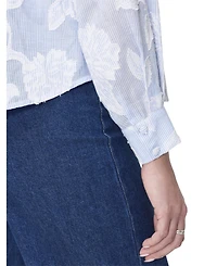 Finery London Women's Heidi Relaxed-Fit Long-Sleeve Floral-Stripe Shirt
