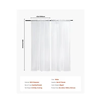 Slickblue Polyester Sheer Curtains 2 Panel Set, Window Drapes with Dual Rod Pocket for Home Decor