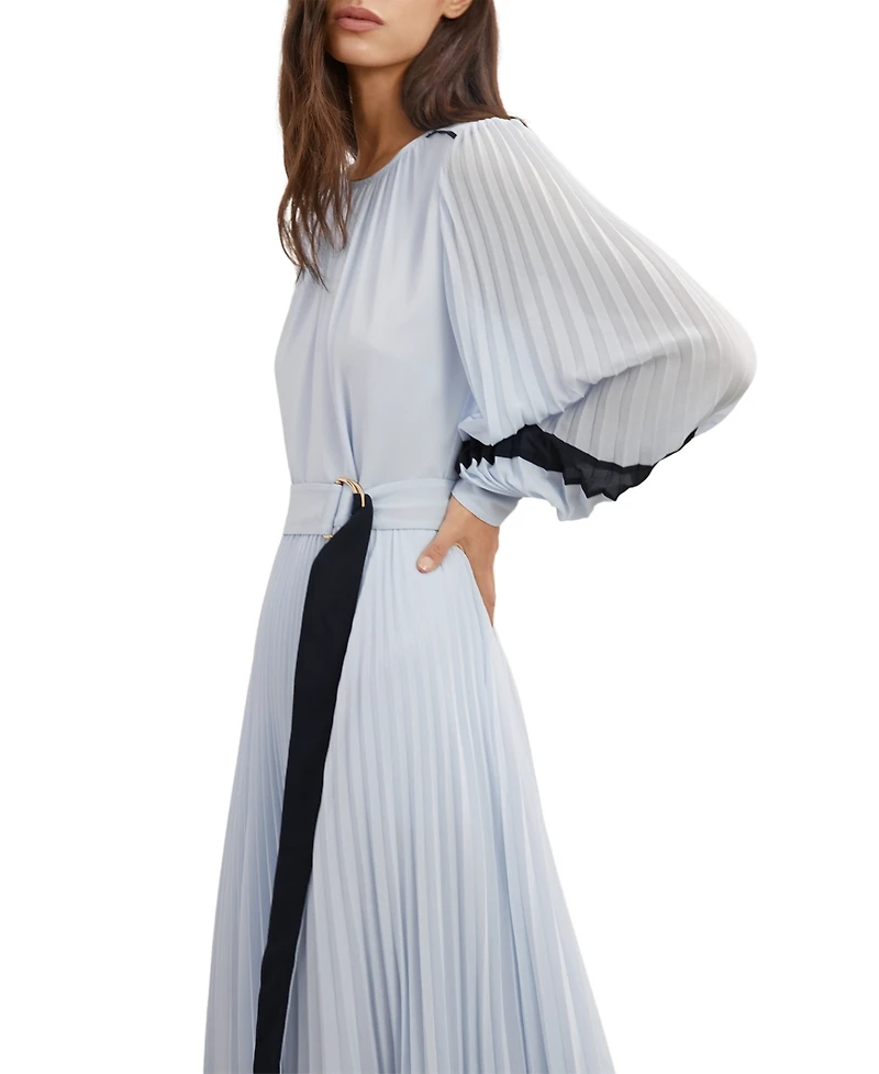 Reiss Women's Tori Colour-Block Pleated Midi Dress
