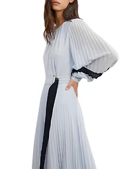 Reiss Women's Tori Colour-Block Pleated Midi Dress