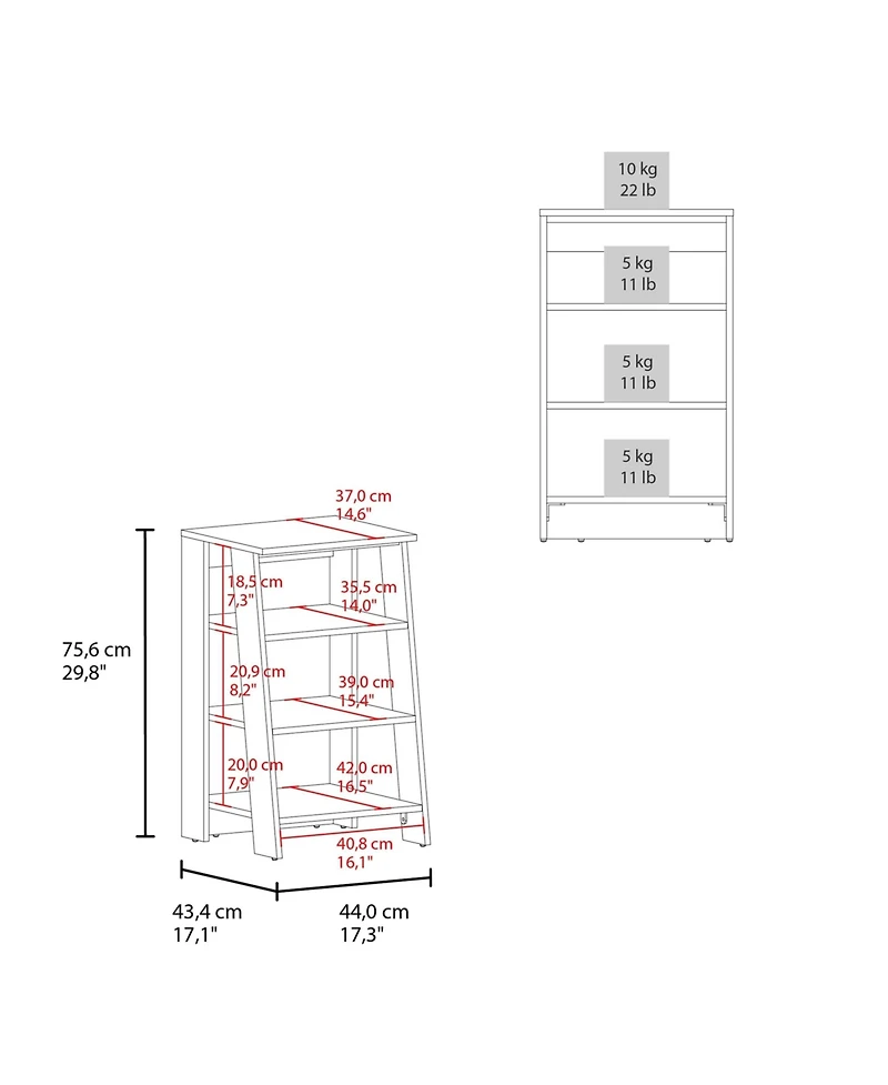 Fm Furniture McNeal freestanding bathroom shelf with open storage