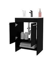 Fm Furniture Shell Bathroom Vanity with 2 Doors and Open Storage