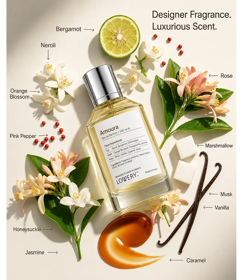 LoveryPlus Amoura Eau de Parfum 3pc Gift Set - 3.4fl oz Women Perfume Gift Set with 2 Mini Perfumes