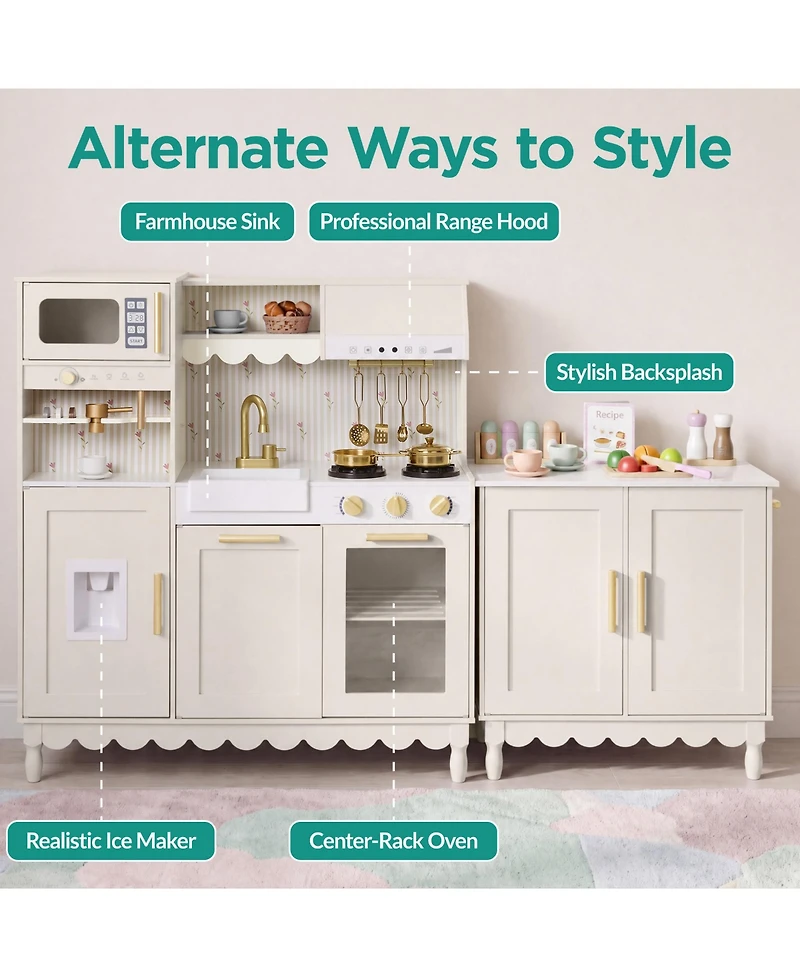 Best Choice Products Kids Play Kitchen Set with Espresso Machine, Ice Maker, Storage Island and Accessories