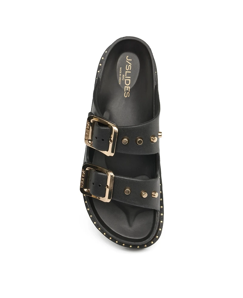 JSlides Women's Makri Buckle Slide Sandal