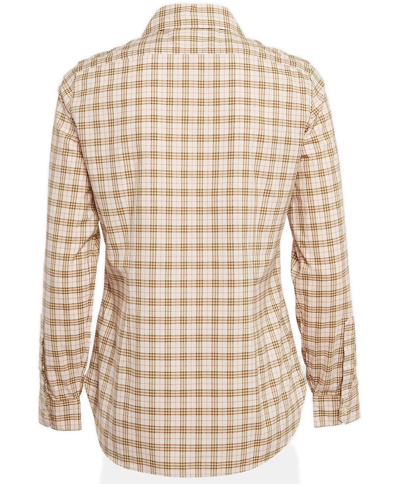 Burberry Women's Plaid Long-Sleeve Button-Up Shirt