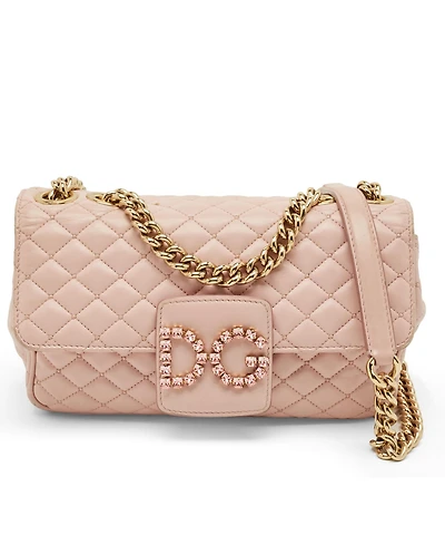 Pre-Owned Dolce & Gabbana Women's Dg Millennials Quilted Leather Shoulder Bag
