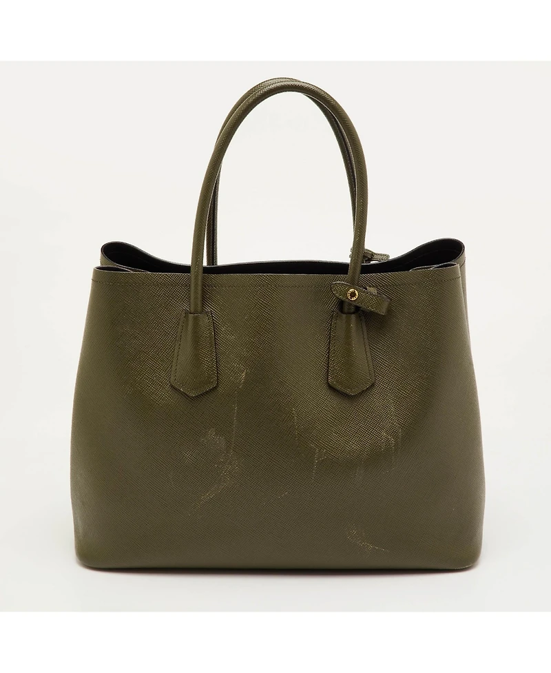 Pre-Owned Prada Women's Medium Saffiano Cuir Leather Double Tote