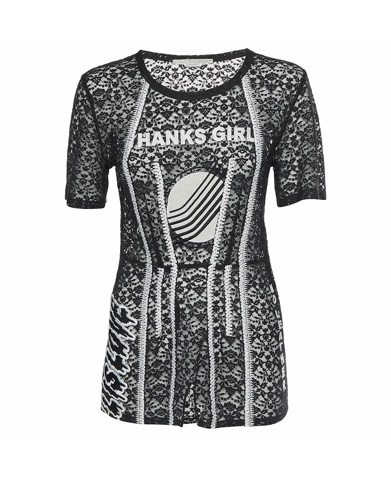Stella McCartney Women's Sheer Lace Short-Sleeve Top