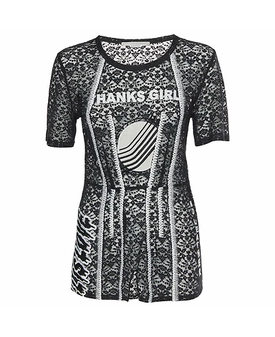 Stella McCartney Women's Sheer Lace Short-Sleeve Top