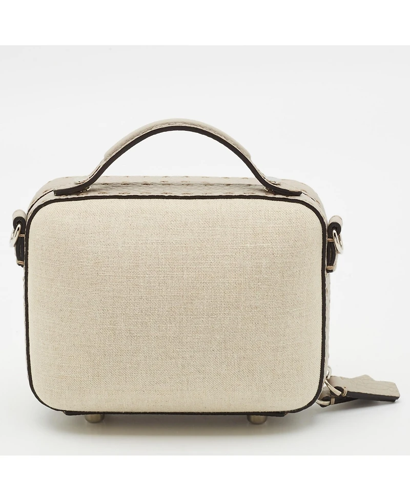 Pre-Owned Fendi Women's Mini Suitcase Canvas and Leather Shoulder Bag