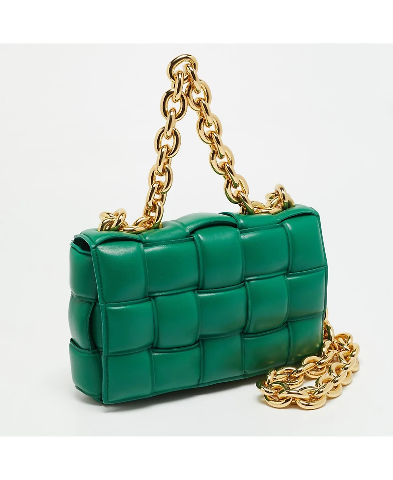 Pre-Owned Bottega Veneta Padded Cassette Leather Chain Shoulder Bag