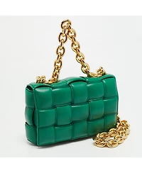 Pre-Owned Bottega Veneta Padded Cassette Leather Chain Shoulder Bag