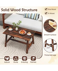 Mecale 35.5 in Solid Wood Patio Coffee Table with 275-lb Capacity
