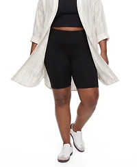 Torrid Plus High-Waisted 4-way Stretch Bike Shorts with Pockets, 11" Inseam