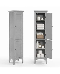 Teamson Home 63"H Glancy Linen Tower with Shutter doors